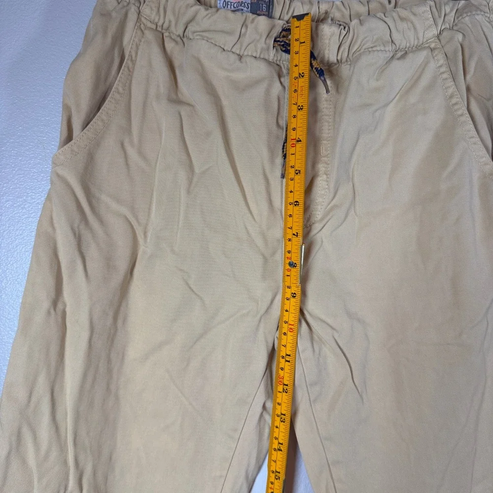 Offcorss Boys Tan‎ Khaki Jogger Pants Lined Cotton Elastic Waist Size 16 5126585